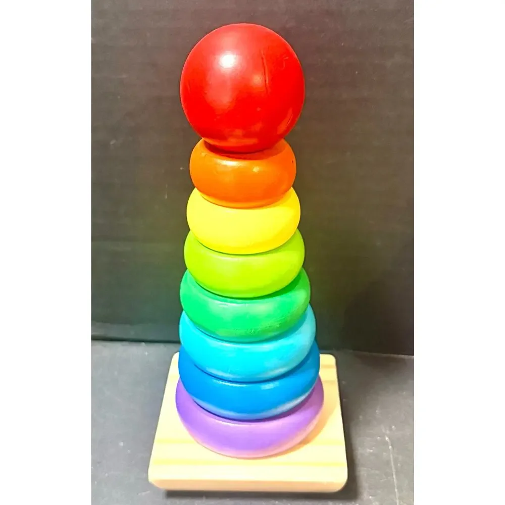 Melissa & Doug wooden Stacking ring tower Puzzle friendly fish stack & sort